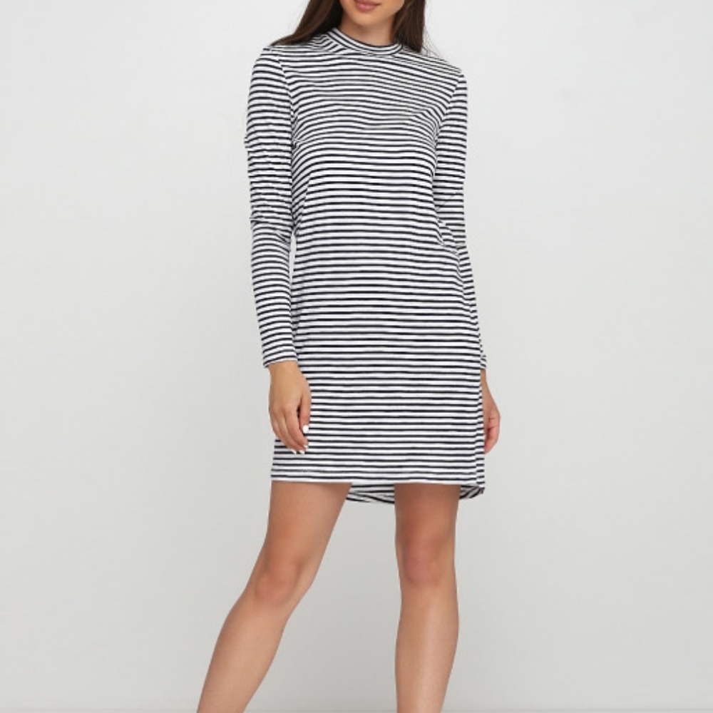 PIECES Striped Long Sleeve Dress